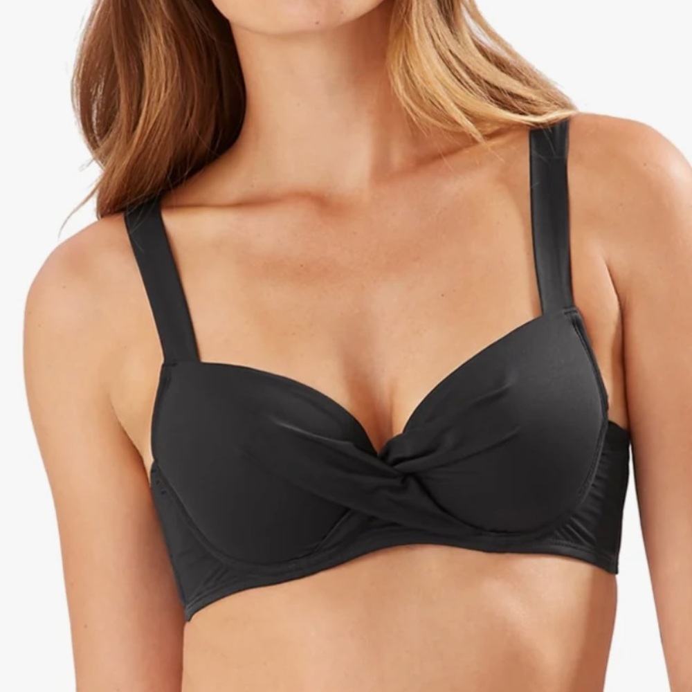 Tommy Bahama Pearl Solids Wrap Front Cross Back Bikini Top - Picture 11 of 12